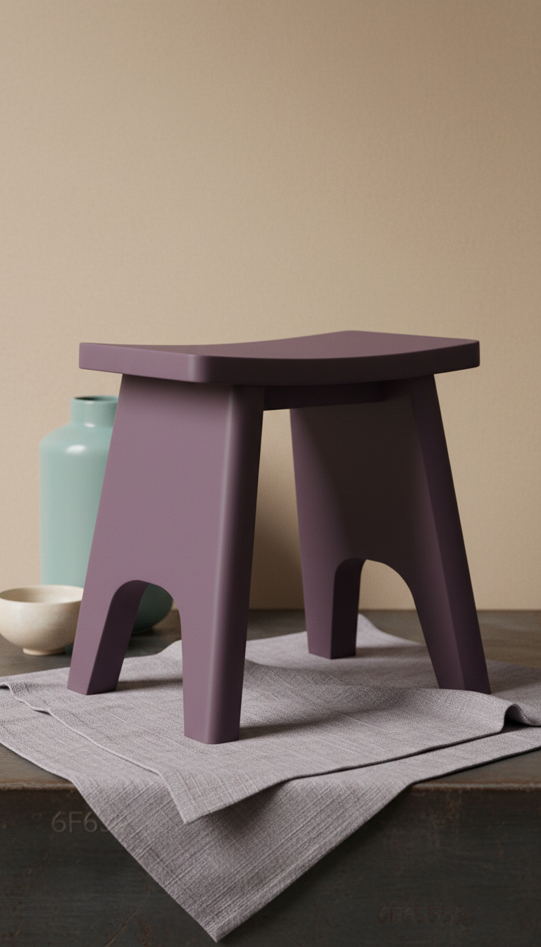 3D-Printed Deep Plum Accent Stool