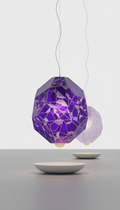 Vivid violet laser-engraved pendant lamp