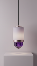 Amethyst Pendant Lamp With Frosted Glass