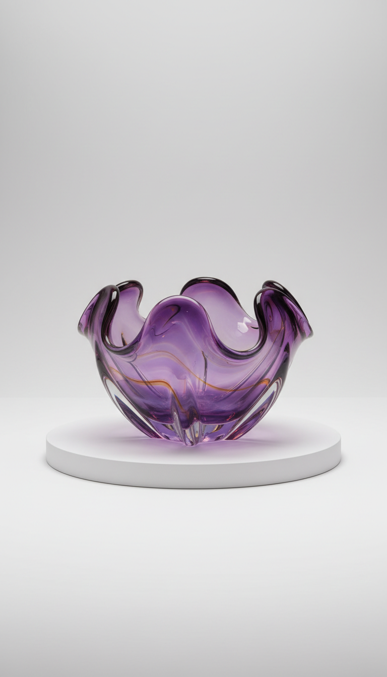 Orchid Glow glass centerpiece bowl